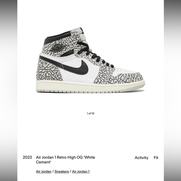 Air Jordan 1 Retro High OG ‘White Cement’ - Picture 11 of 12